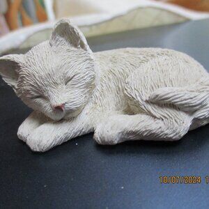 1986 Sandicast Lil Snoozer "Cuddles" Hand Cast Cat 2 1/2" long nwot